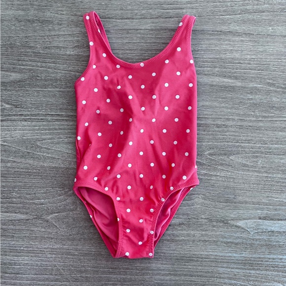 Primary Other - Primary one piece girls bathing suit coral polka dot size 2-3